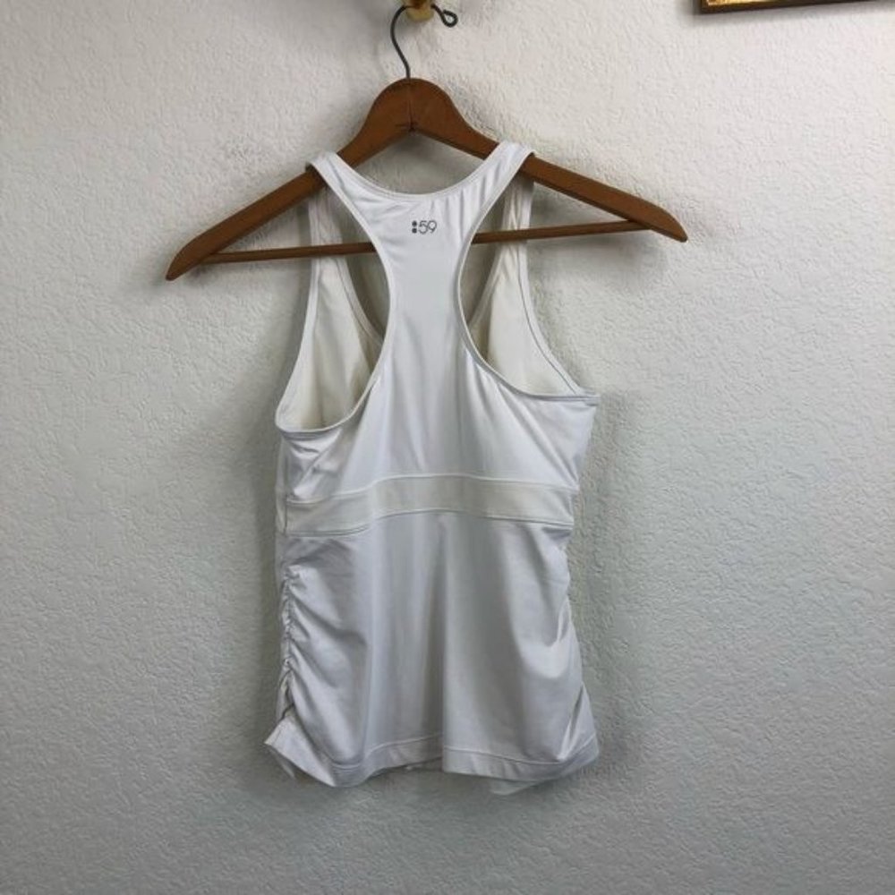 Splits59 Compression Mesh Ruched Side Racerback Workout Tank - Picture 5 of 7